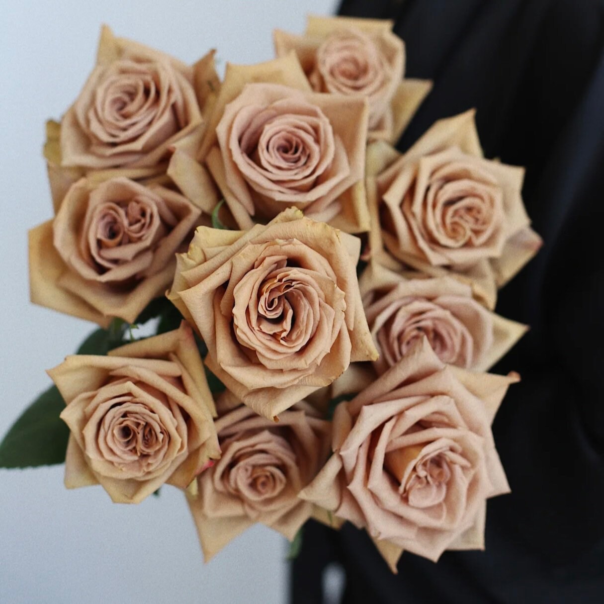 Modern floral arrangement featuring Brown Toffee roses with soft brown and golden undertones, perfect for luxury décor.